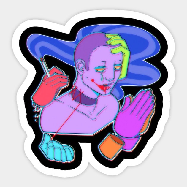 STRESS IDOL - Sickness Sticker by RileyOMalley